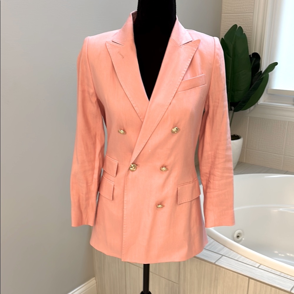 NWT Antonio Melani Elegant Pink Double-Breasted Blazer Size 2